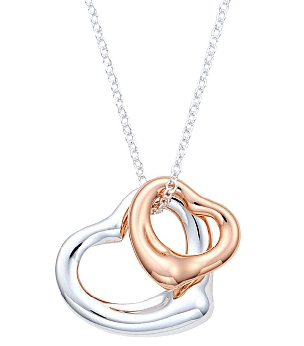 23261057 ELSA PERETTI OPEN HEART PENDANT SILVER/K18 ROSE GOLD