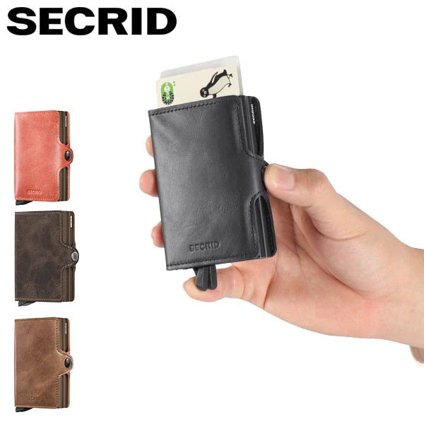 正規品2年保証 財布 メンズ レディース 二つ折 ミニウォレット スキミング防止 薄型 RFID カード入れ ブランド 本革 カードプロテクター TWINWALLET VINTAGE TV