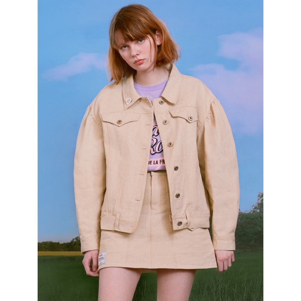 ROLAROLA (JK 20102) パフスリーブトラッカージャケット アイボリー