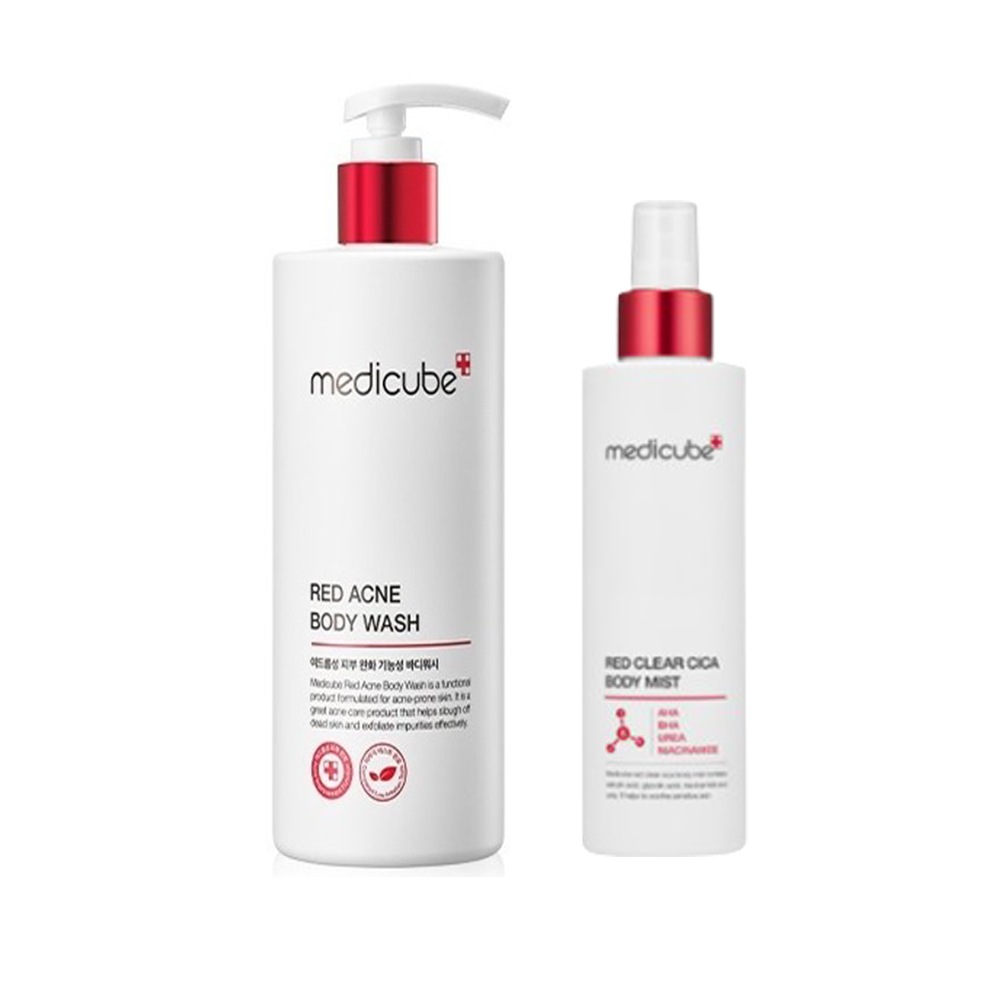 メディキューブレッドアクネボディウォッシュ400ml+シカボディミストにきびトラブル弱酸性