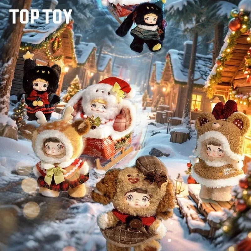 TOP TOY 正規品 ノミー もちもちちゃん 魔法のクリスマスナイトシリーズ ソフトビニール＆ファー ストラップ フィギュア プレゼント