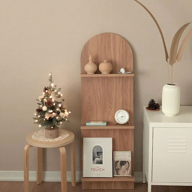 3段ラウンドブックラック 2色 韓国インテリア