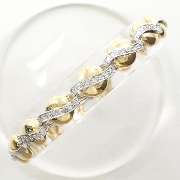 K18 18金 YGWG ブレスレット ダイヤ 0.36 カード鑑別書 ジュエリー 中古