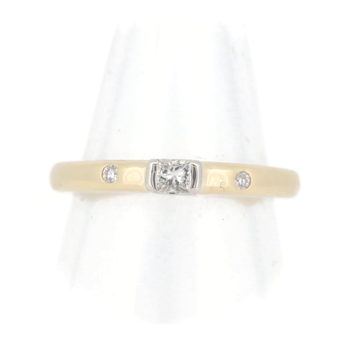 ダイヤモンド リング 指輪 8号 0.10CT 0.02CT K18/PT900(18金 イエローゴールド/プラチナ) 質屋出品