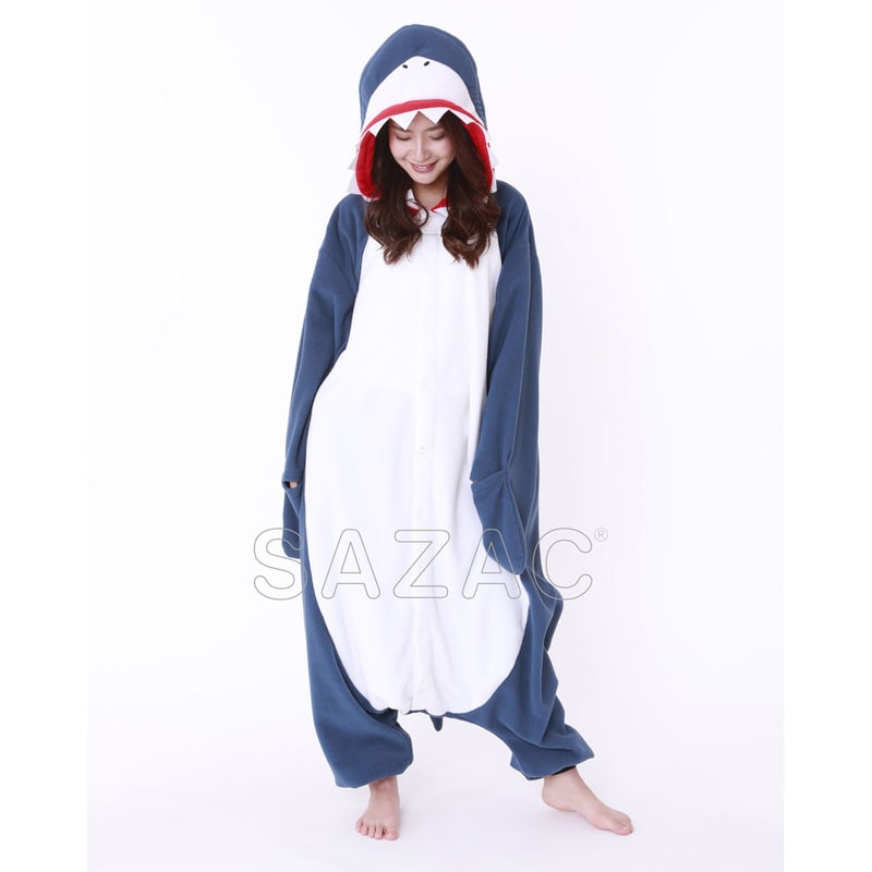 コスプレ 仮装 SAZAC(サザック) フリース着ぐるみ サメ 【 キグルミ 男性用 メンズ 男女兼用 レディース 動物 コスチューム アニマル きぐるみ 余興 かわいい 女性用 衣装 パジャマ パー