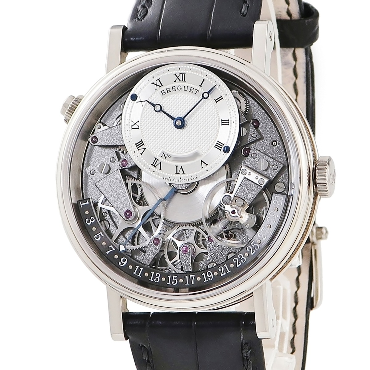 トラディション レトログラード デイト 7597 7597BB/G1/9WU 自動巻き メンズ K18WG無垢 スケルトン 青針 3年保証