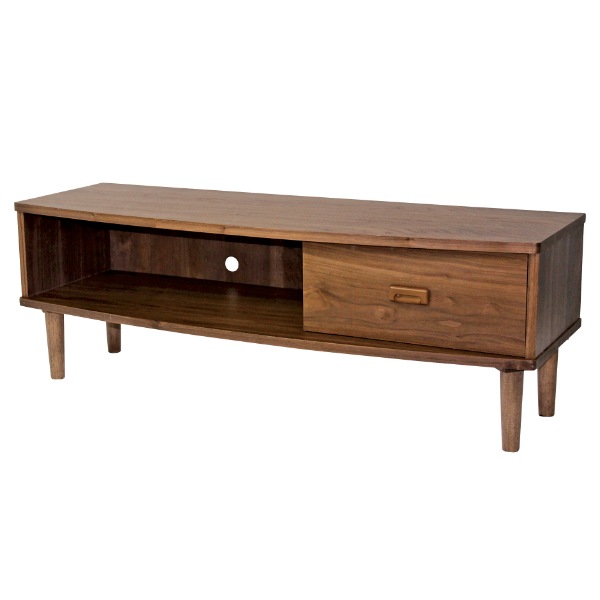 テレビ台 ローボード 北欧風 ウォールナット突板仕上 幅120cm テレビラック TV台 リビングボード AVラック AVボード AV収納 木製 TVボード レトロ 引き出し シンプル