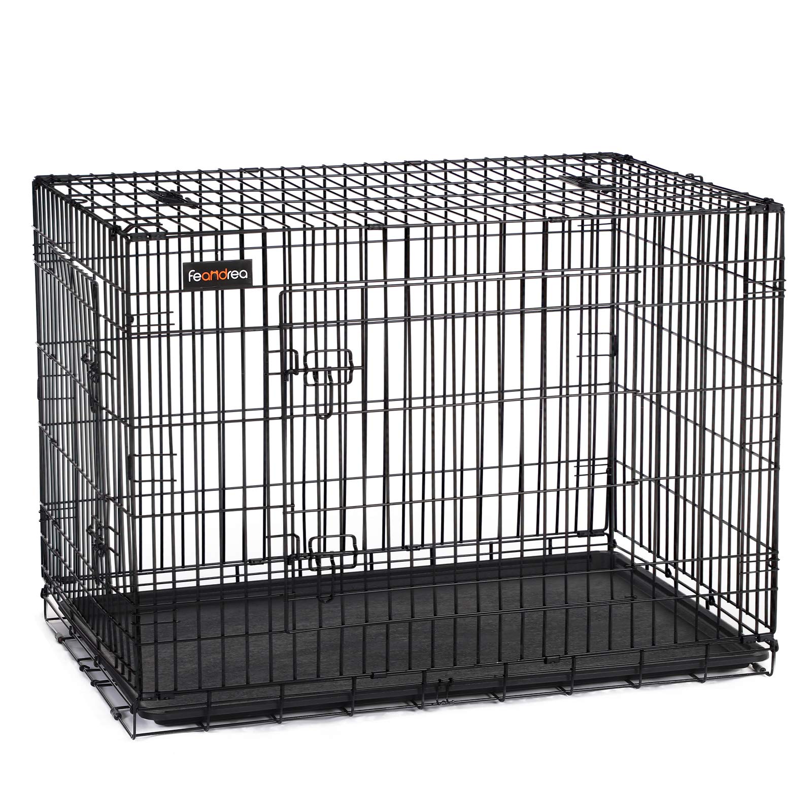 FEANDREA 犬ケージ 中大型犬用 122x74.5x80.5cm 室内外兼用 ケージ 折り畳み式 持ち手付き 移動便利 トレー付き PPD48H