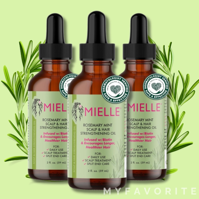 MIELLE / ローズマリーミント ヘアオイル 59mL×3本セット / 天然由来成分配合 / 頭皮環境・髪のうるおいケアに［6732］