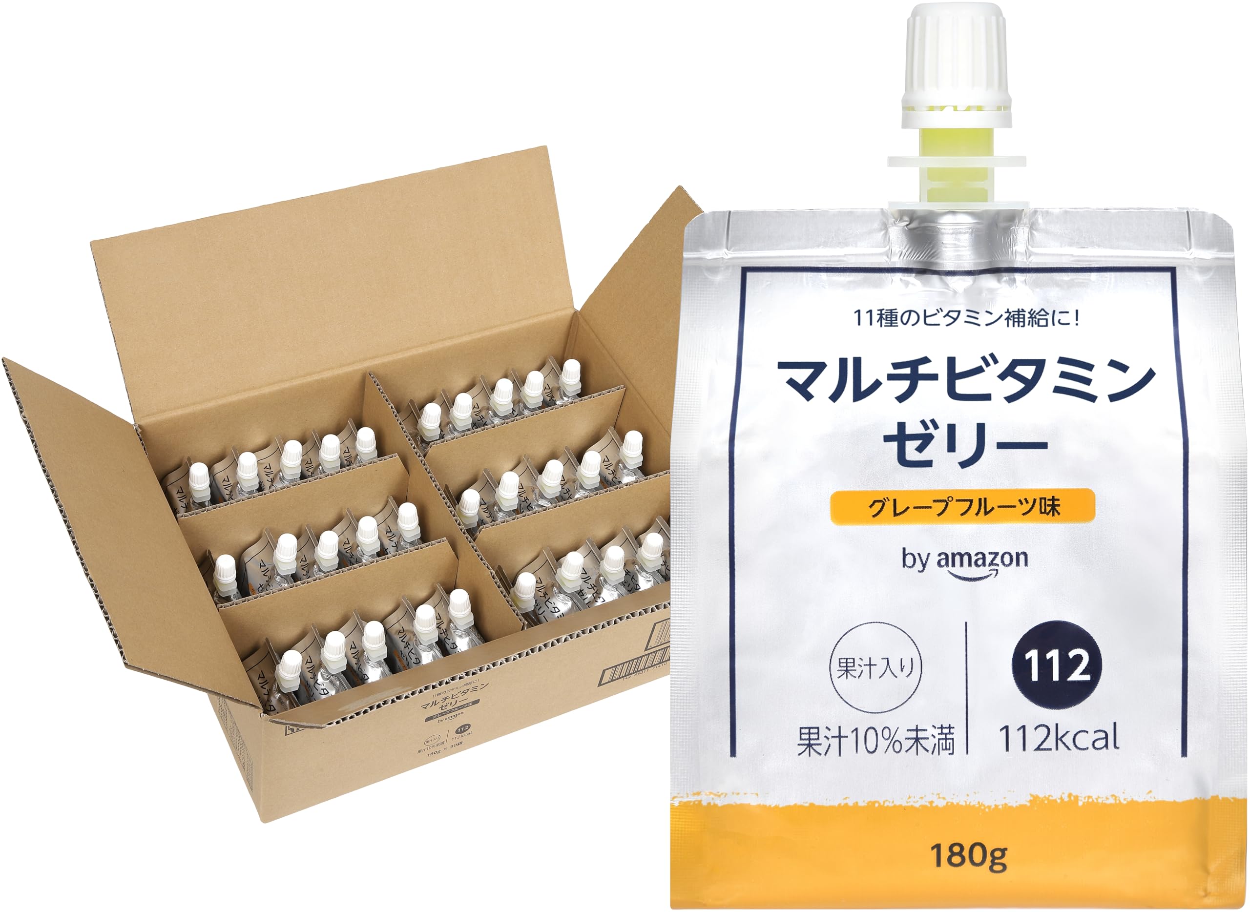 by マルチビタミンゼリー グレープフルーツ味 180g×30個 (Happy Belly)