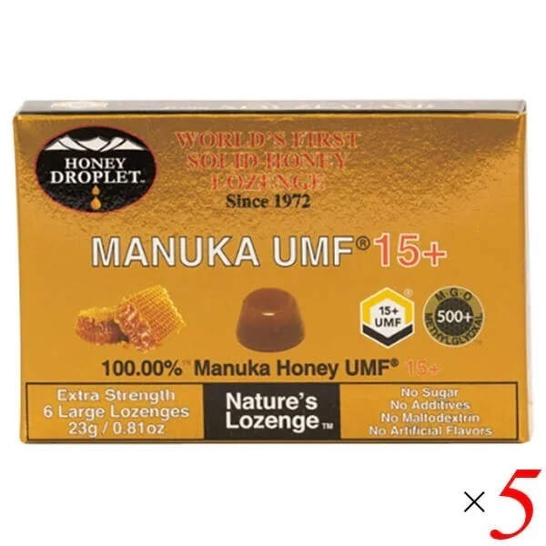 マヌカハニー キャンディ のど飴 ハニードロップレット マヌカハニーUMF15 （のど飴）23g/6粒 5個セット ハニージャパン 5,318円
