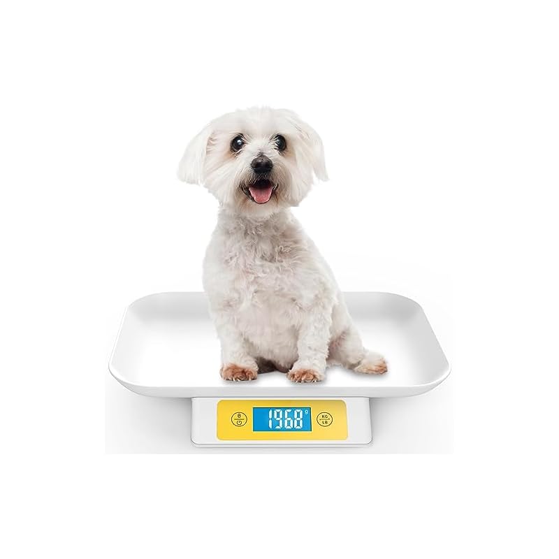 デジタルペットスケール 電子ペット体重計 15Kg容量 1g の精度 小型犬/猫/ウサギ ペットくん 体重計 ポータブル 小型動物用 体重管理 (白)