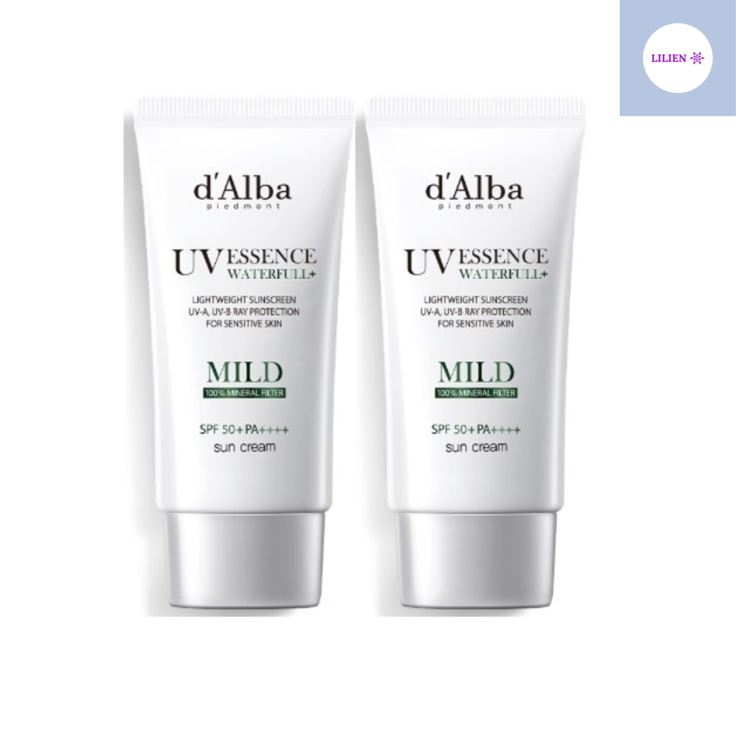 【プレミアムUVエッセンス】ヴィーガン ウォーターフル マイルド SUN CREAM 50ml 1＋1 計2個 SPF50+ PA++++　敏感肌用日焼け止め