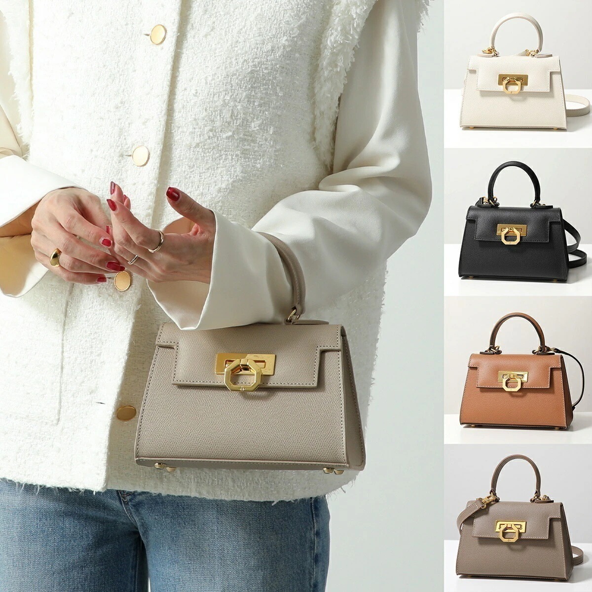 CARBOTTI カルボッティ ハンドバッグ LICIA 241 リシア ミディアム レディース パルメラートレザー ショルダーバッグ 鞄 カラー5色