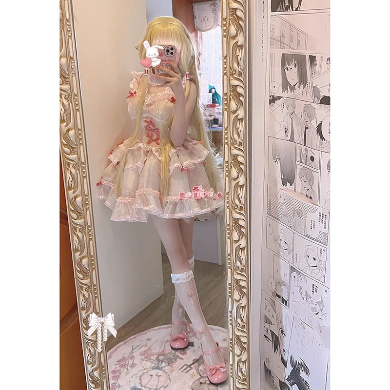 コスプレドレスロリータスカートワンピースピンクロリータバレエドレスウェディングロリータ超キュート＆スイートプリンセスドレス 8,796円