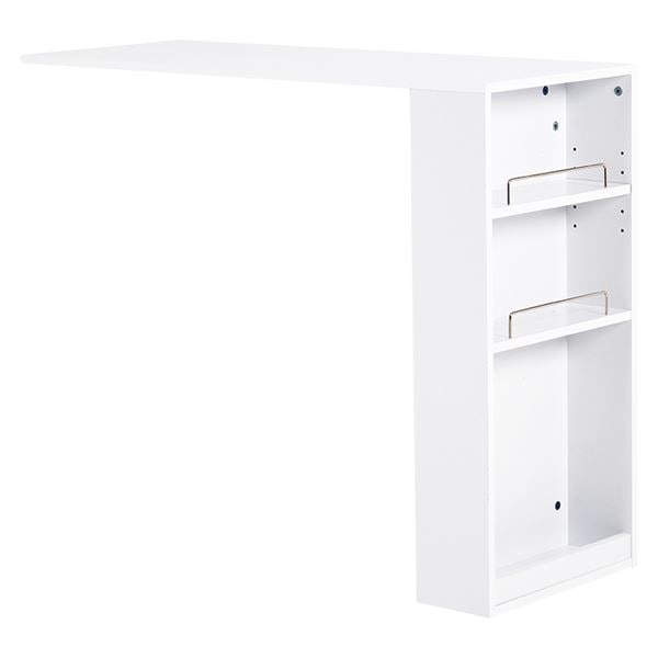 カウンター専用オプションテーブル 約幅104×奥行40×高さ84cm ホワイト 組立品 キッチンカウンター キッチン収納 組立品