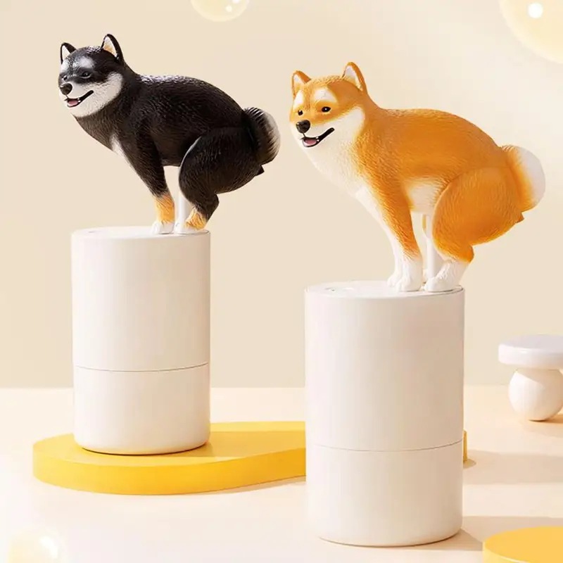 自動ソープディスペンサーかわいい柴犬自動感知泡ハンドソープディスペンサータッチレス防水バスルームアクセサリー