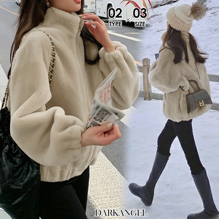 【即納】ふわとろ フェイクファー ブルゾン コート アウター レディース カジュアル きれいめ エコファー ファー パーカー 冬 ボア 大きいサイズ ミドル丈 フード【 ふわとろフェイクファーブルゾン