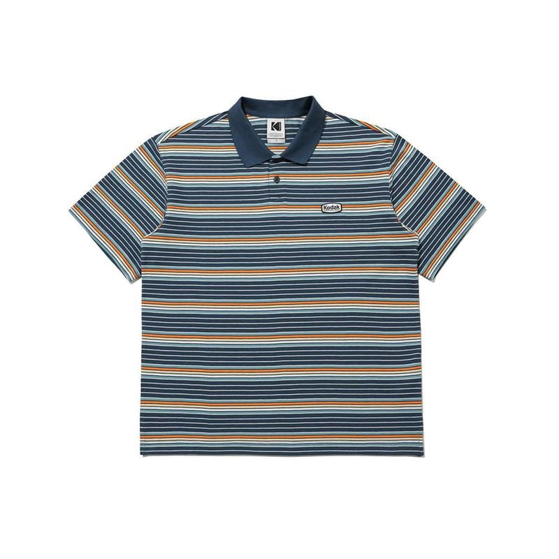 [公式]マルチストライプポロシャツ NAVY