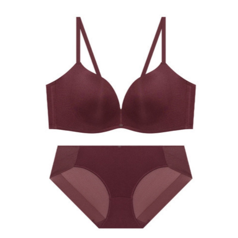 エレガンス サポート ボリューム ブラショーツ セット - ワイン 75B 90