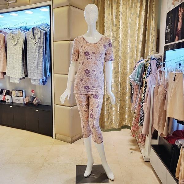 VLG6052A_モダール女性半袖7分丈ボトムスの下着セット