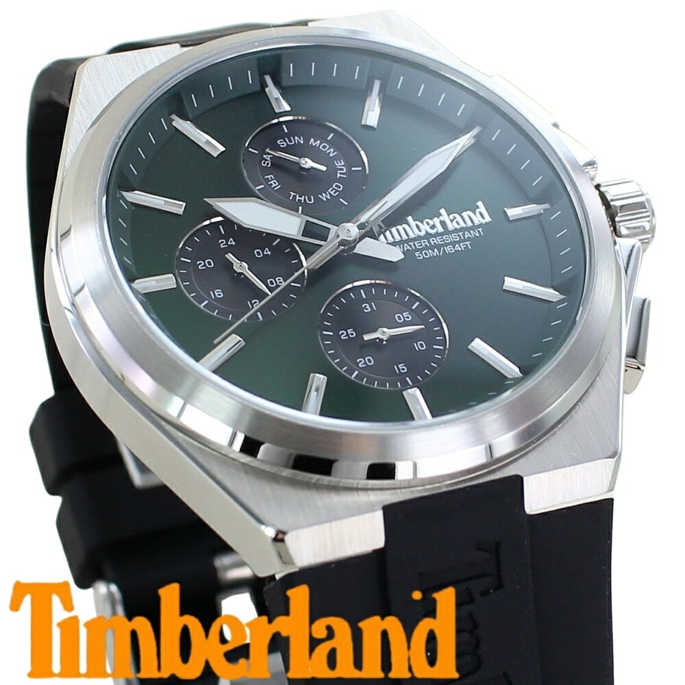 正規品 ティンバーランド 腕時計 メンズ 父の日 グリーン文字盤 ラバーベルト 多機能 Timberland 時計 エコ素材バッグ付き ブランドウォッチ おしゃれ カジュアル プレゼント ギフト 男性