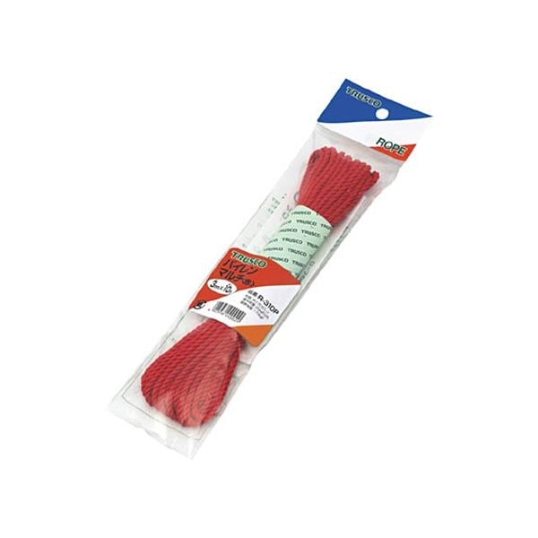 （まとめ）パイレンマルチカラーロープ φ5mmx10m 赤 R-510P-R 1巻 [x3セット]