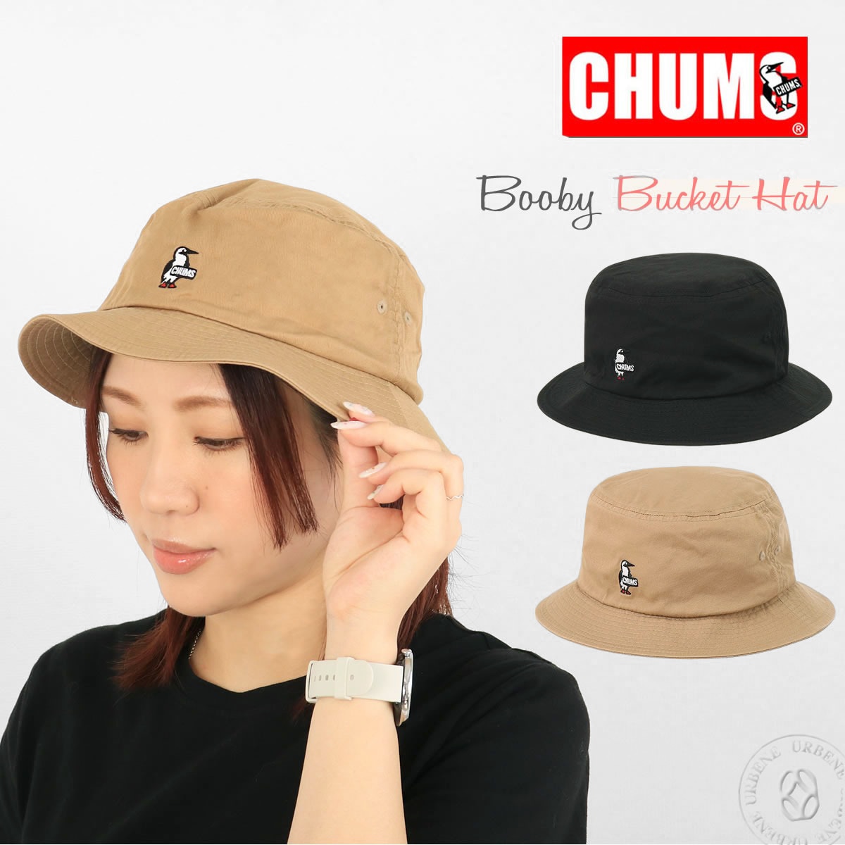 ブービーバード刺繍 バケットハット ブービー コットンツイル UVカット 帽子 親子お揃い キッズ対応 定番 メンズ レディース ユニセックス アウトドア キャンプ フェス タウンユース