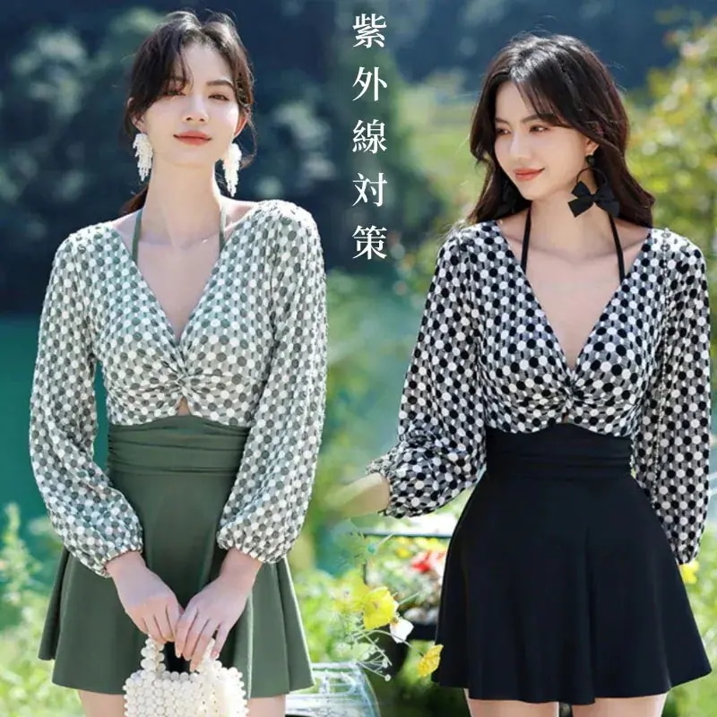 長袖 水着 レディース UVカット 紫外線対策 水着ワンピースレディースオールインワン体型カバー着痩せ 韓国ファッション ビキニ