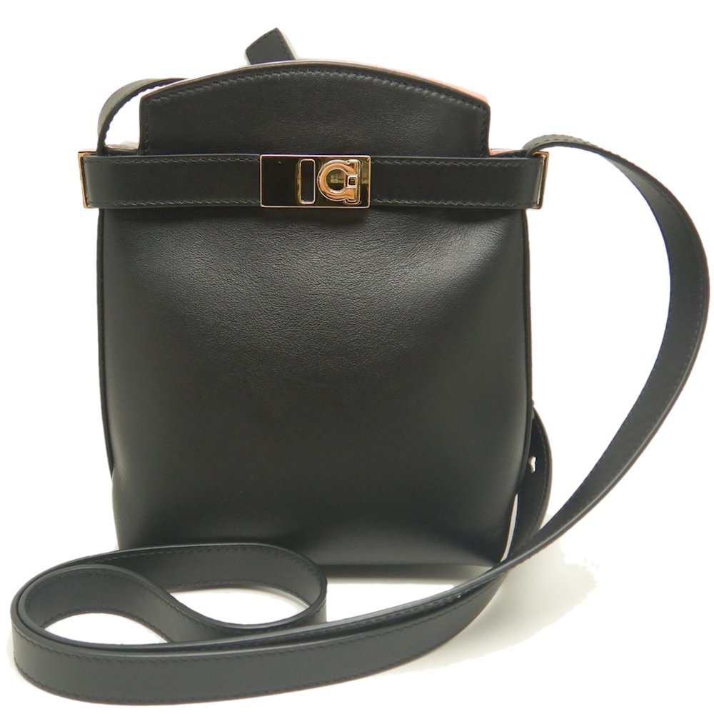 GG-220650 ショルダーバッグ スマホショルダー レザー ブラック/253040【中古】