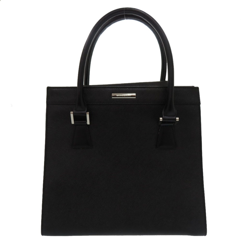 美品 ノバチェック ハンドバッグ レザー/レザー ブラック 1341【中古】 レディース