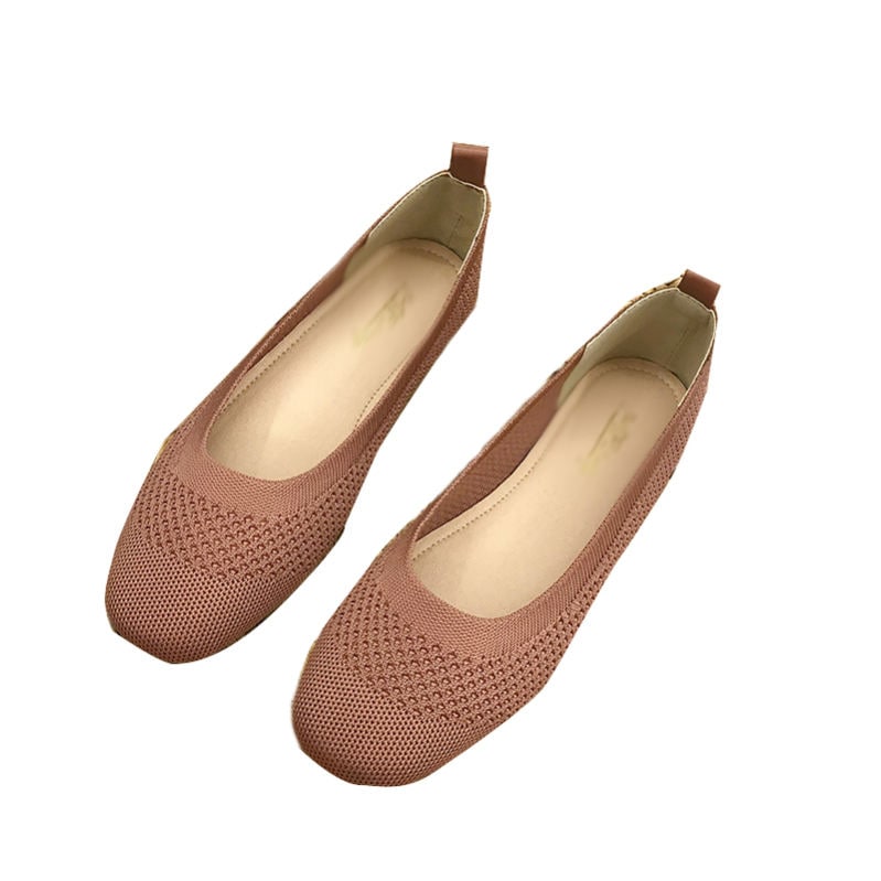 777円OFFクーポン 柔らか ニット フラットヒール パンプス レディース 痛くない 歩きやすい 走れる スクエアトゥ ローヒール 通勤 冠婚葬祭 立ち仕事 フォーマル ぺたんこパンプス 走れるパン