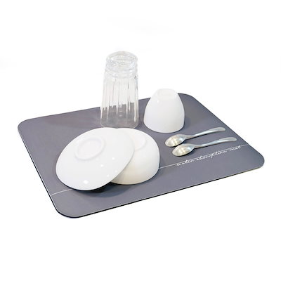 他サイト： 卓上珪藻土マット 食器乾燥用マット 珪藻土マット 40cm×30cm 長方形 食器置き キッチンマット ソフト 柔らか 速乾 洗える おしゃれ グレーの商品画像