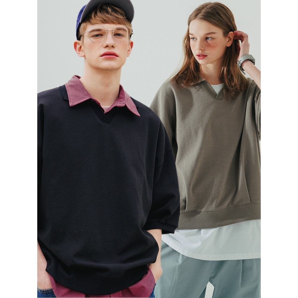 WV PROJECTサークルオープンカラー半袖Tシャツ2PACK SHST7586