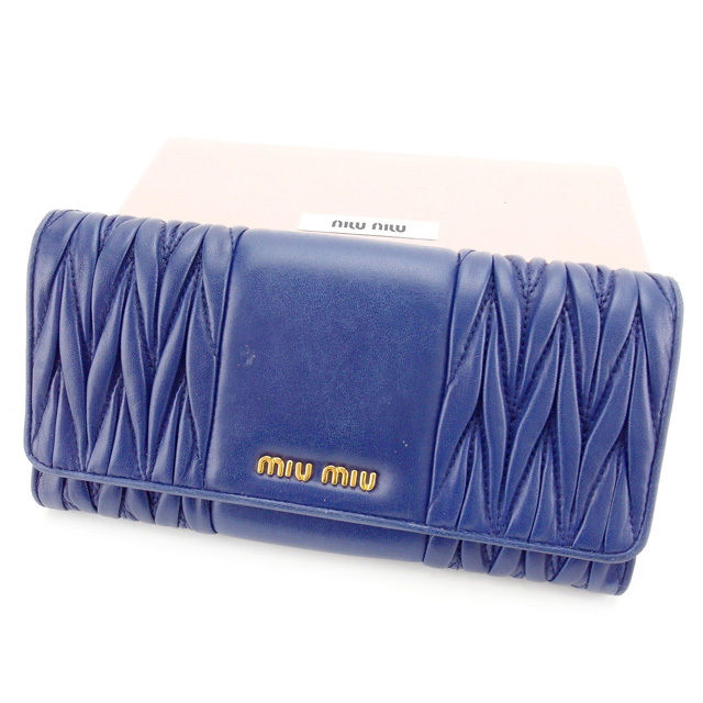 長財布 ファスナー付き長財布 マテラッセ ブルー ゴールド 中古 28,897円