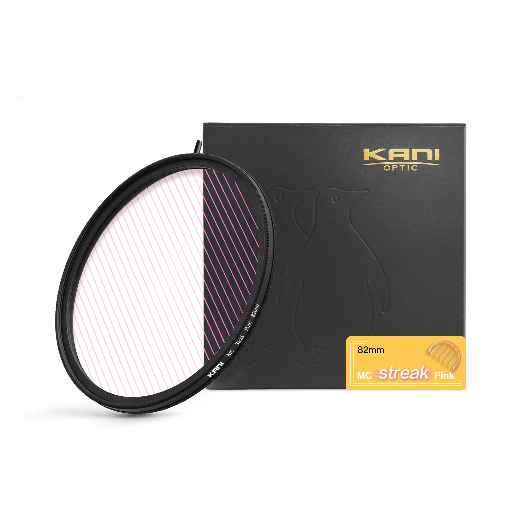 KANI 82mm 斜光フィルター MC Streak Pink アナモルフィック調 光条色：ピンク色 特殊効果フィルター 低反射 撥水 撥油 防汚 ナノコーティング K17541