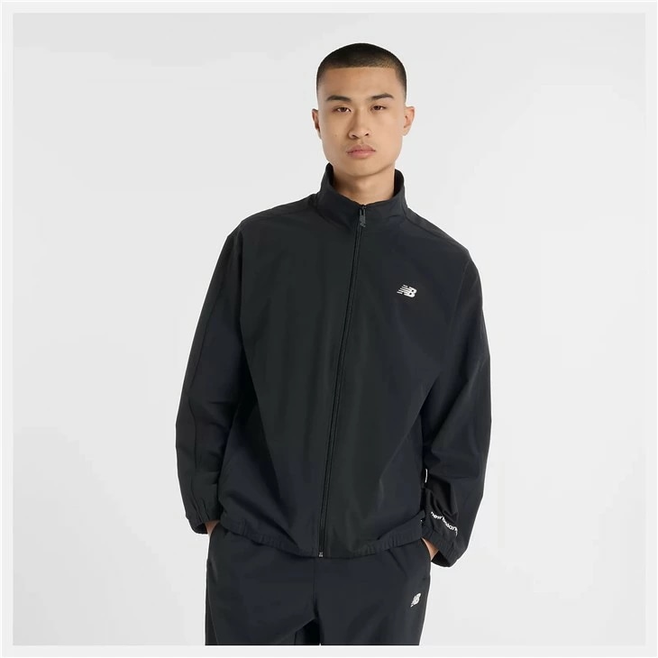 ウィンドブレーカー メンズ ウーブン トラックジャケット 長袖/AMJ51504-BK