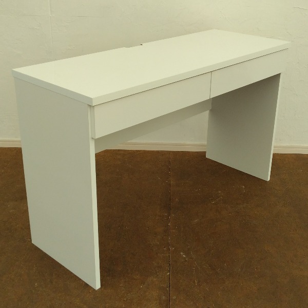パソコンデスク ホワイト 光沢リビングデスク