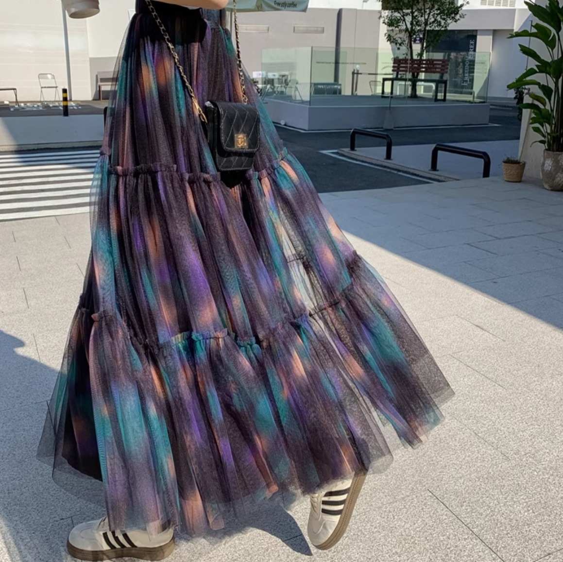 スカート ボトムス レディース チュールスカート プリーツスカート ロングスカート ロング マキシ Aライン フェミニン ストリート チュール かわいい きれいめ シンプル カジュアル おしゃれ