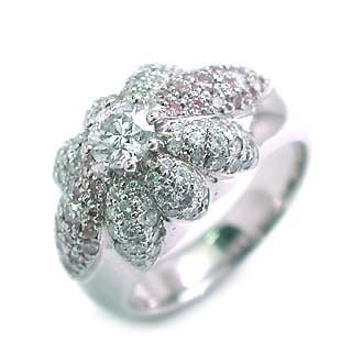 (Brand アニーベル) Pt ピンクダイヤリング（婚約指輪エンゲージリング）楽ギフ_包装02P26Mar16