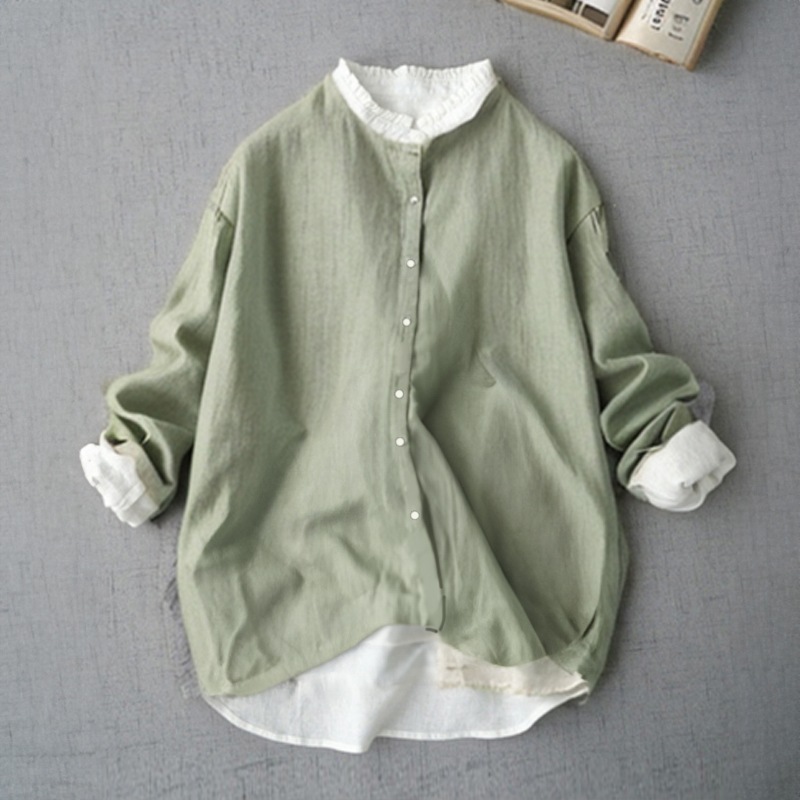 【高級品質!】 カジュアル 長袖 ボタン Vネック 無地 シャツ レディース 4,983円