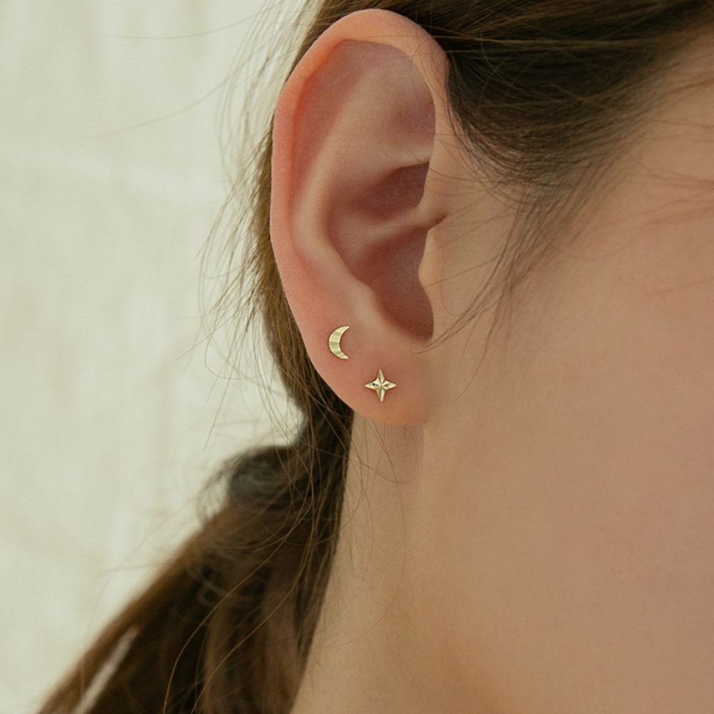 LUNNE 14k カットスターピアス 14k ゴールド #ES14