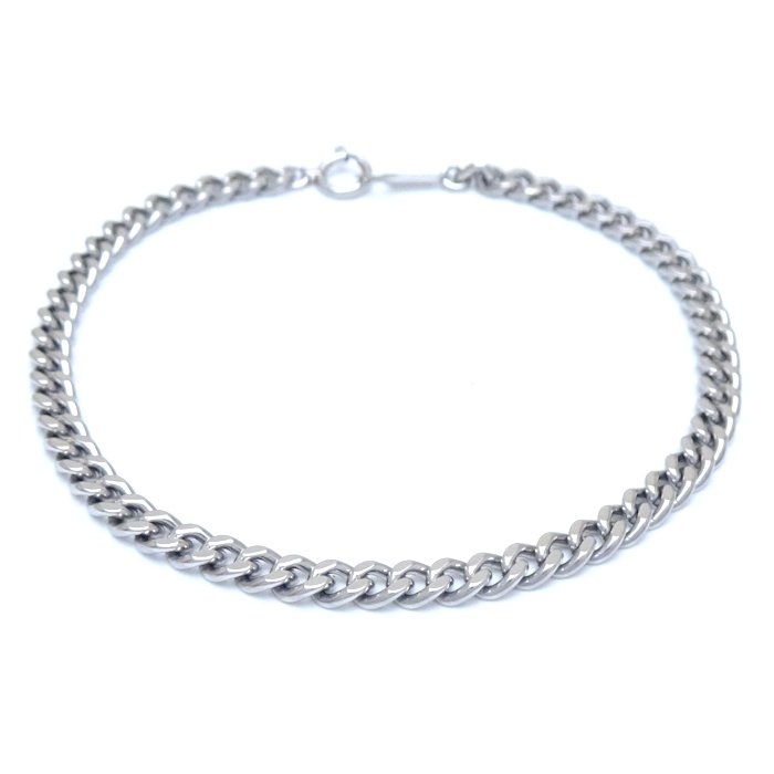 喜平ブレスレット Pt850プラチナ 2面 シングル 18cm 10.1g/129027【中古】