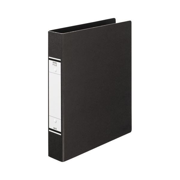 （まとめ） TANOSEE Oリングファイル（紙表紙） A4タテ 2穴 320枚収容 背幅52mm 黒 1セット（10冊） 2セット