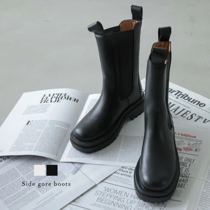 サイドゴアロングブーツ レディース ブーツ サイドゴア 厚底 ロング丈 おしゃれ 可愛い シューズ 靴 2024秋冬【k3-ht58】【：1-5営業日】宅込