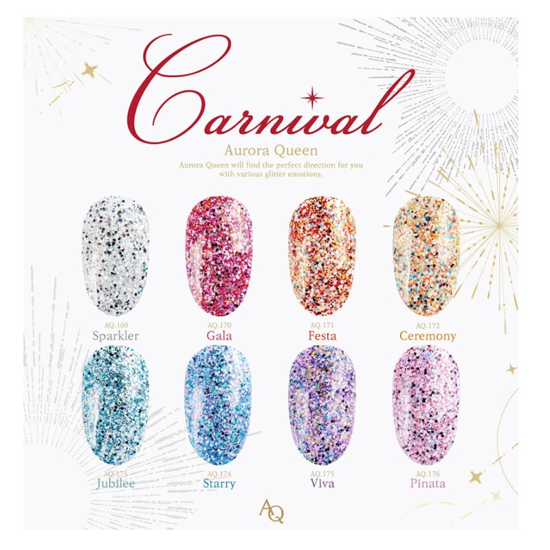 DGEL 【CARNIVAL 】 AURORA QUEEN GLITTER COLLETION 8色 セット