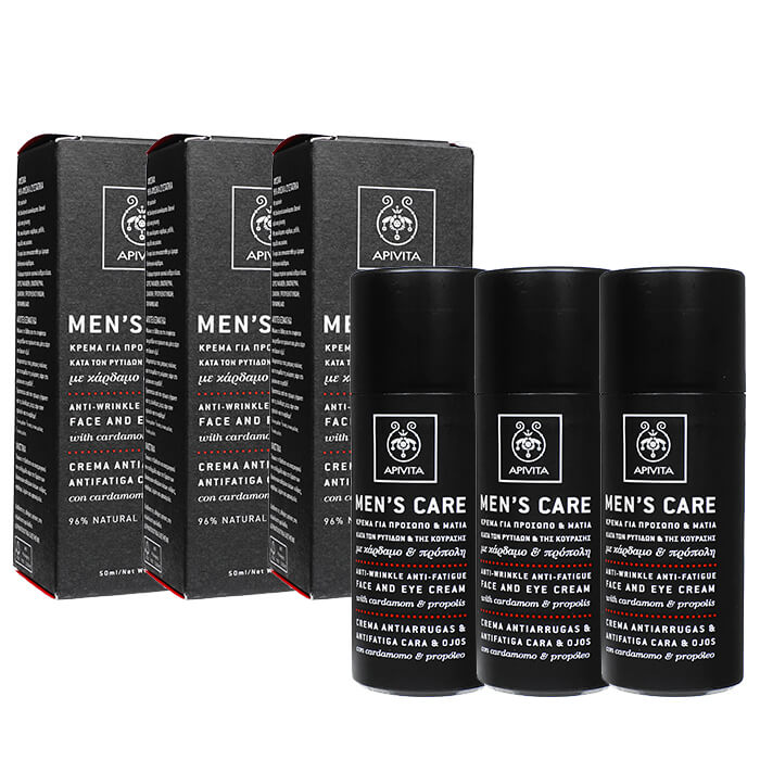 アピヴィータ メンズケア フェイス&アイクリーム 50ml 3本 Apivita 男性用美容クリーム 海外発送便商品：日時指定不可 国際書留郵便発送