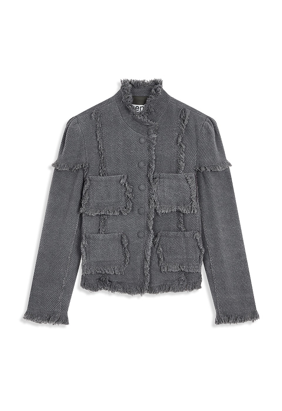 【OPEN Yy】 26SS FRAYED TWEED JACKET : CHARCOAL