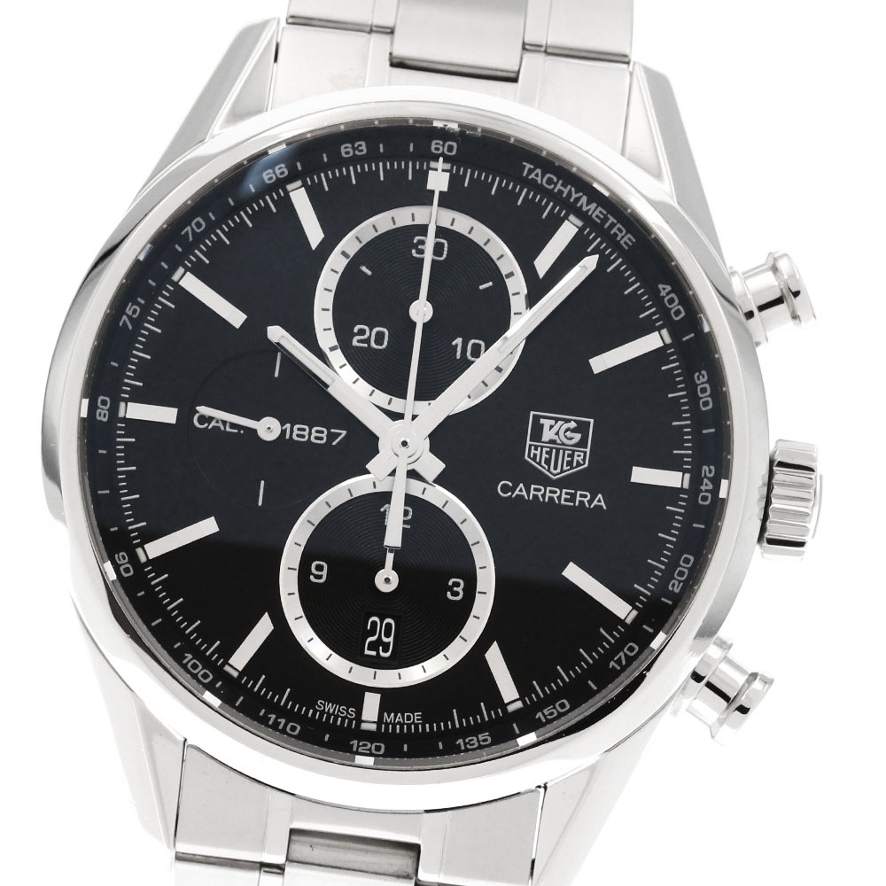 タグホイヤー TAG HEUER CAR2110 カレラ キャリバー1887 クロノグラフ 自動巻き メンズ 良品 保証書付き_846450【中古】