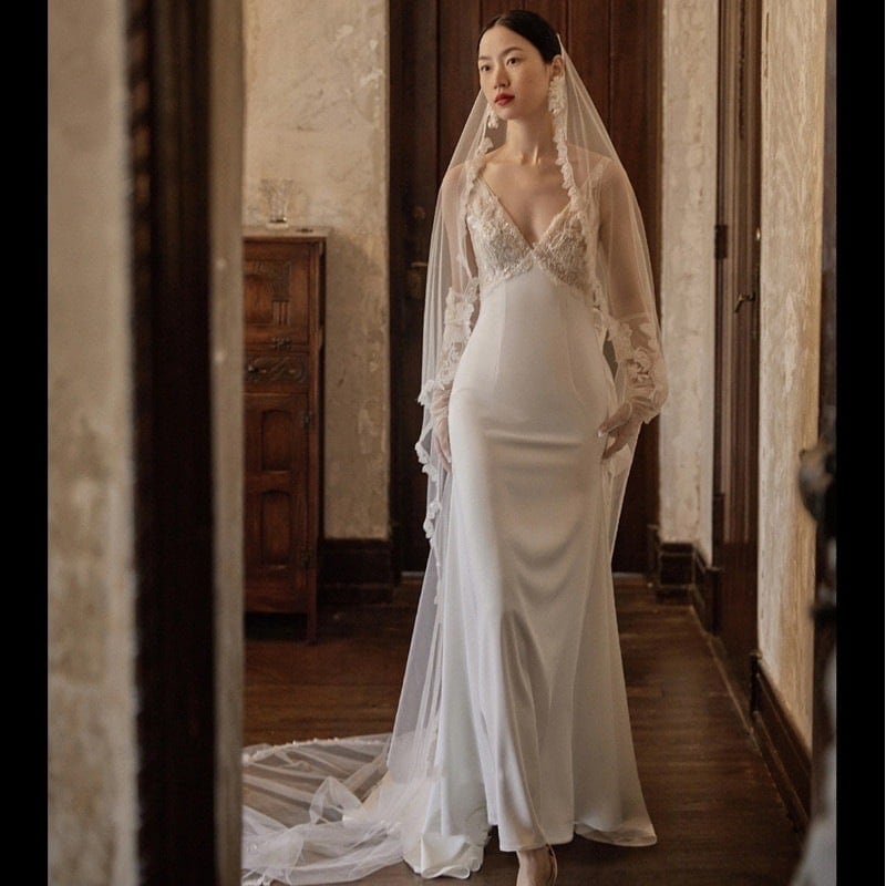 2024 新作 高級感 気質 ワンピース 結婚式 ドレス 花嫁ロングドレス 結婚式ワンピース 韓国ファッション パーティードレス ウェディングドレス 白176